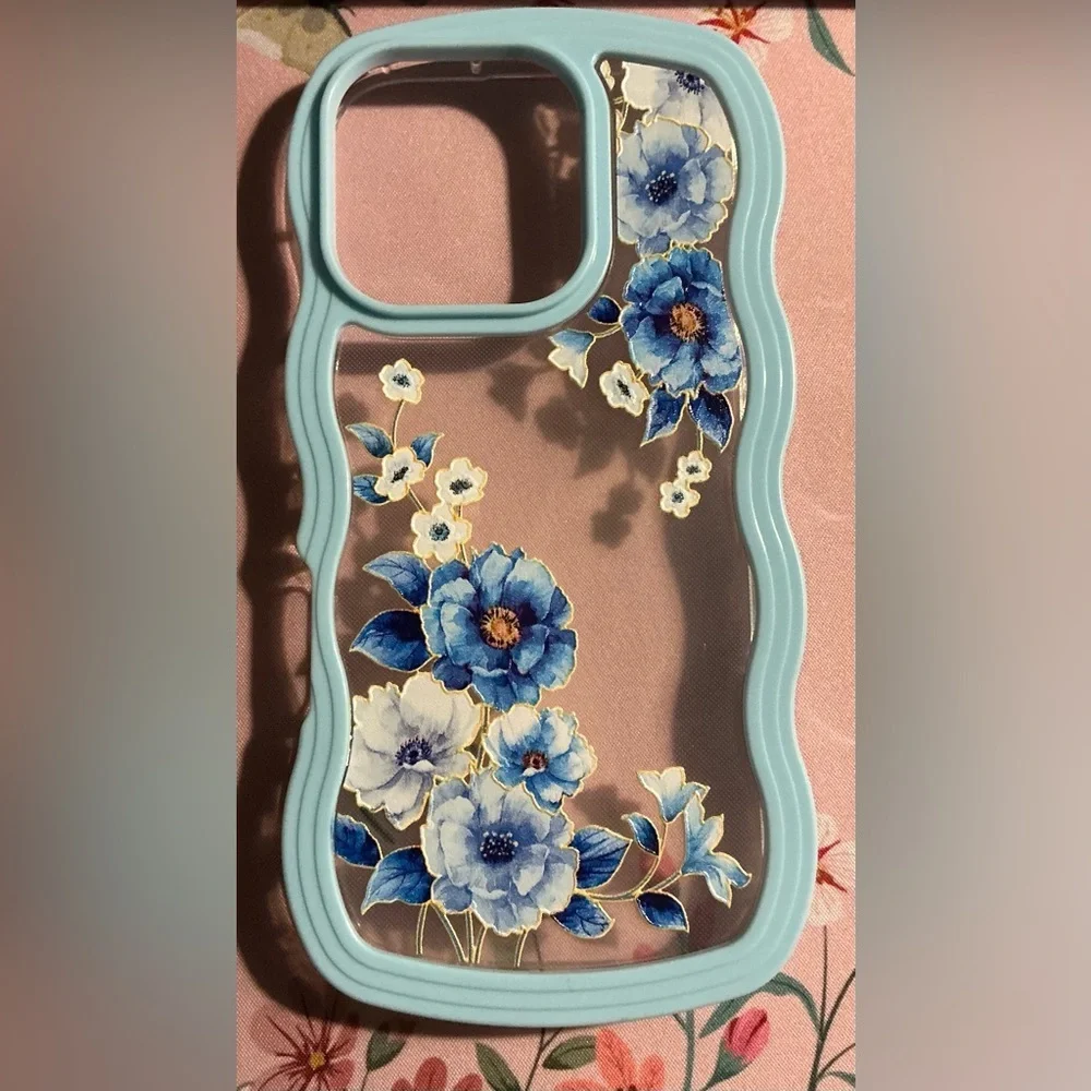 Floral Blue Phone Case / I Phone 16 Pro